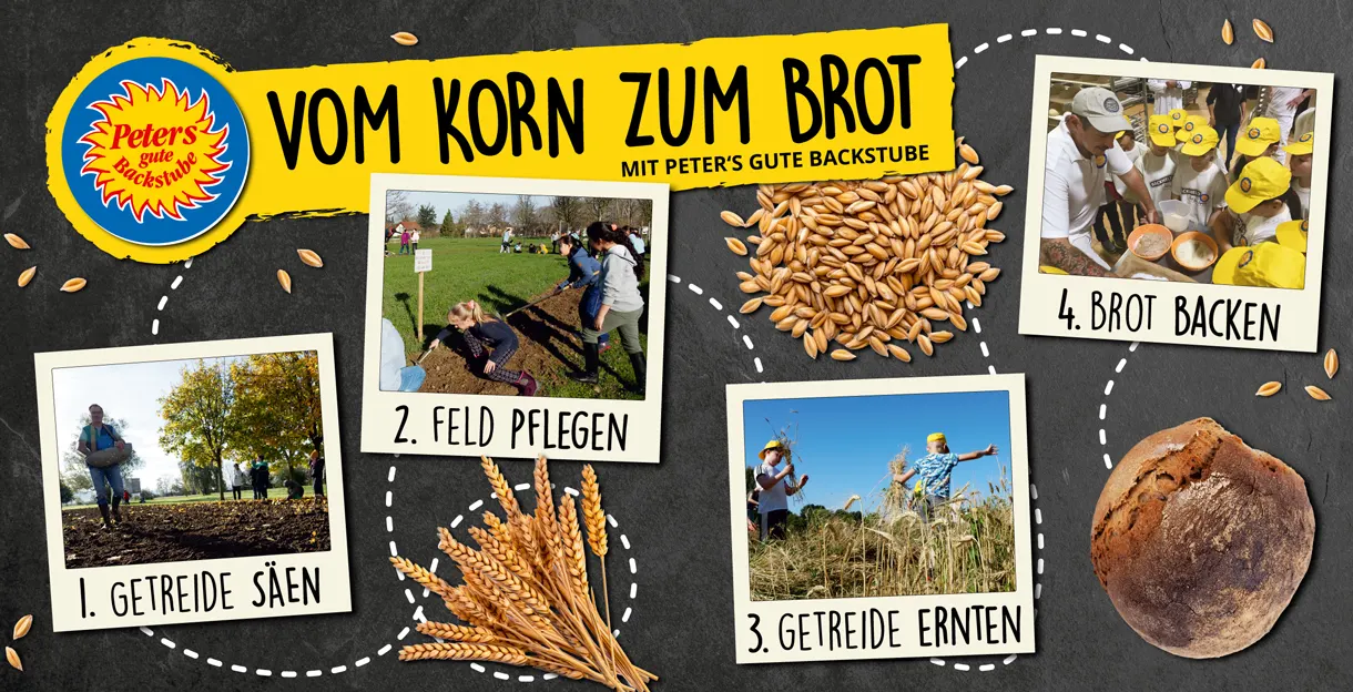 Kinder beim 'Vom Korn zum Brot' Projekt